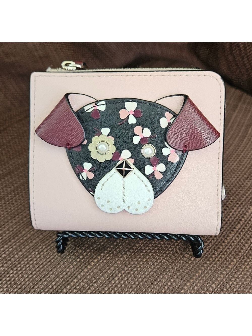 Kate Spade Floral Pup Dog Bi-fold Wallet